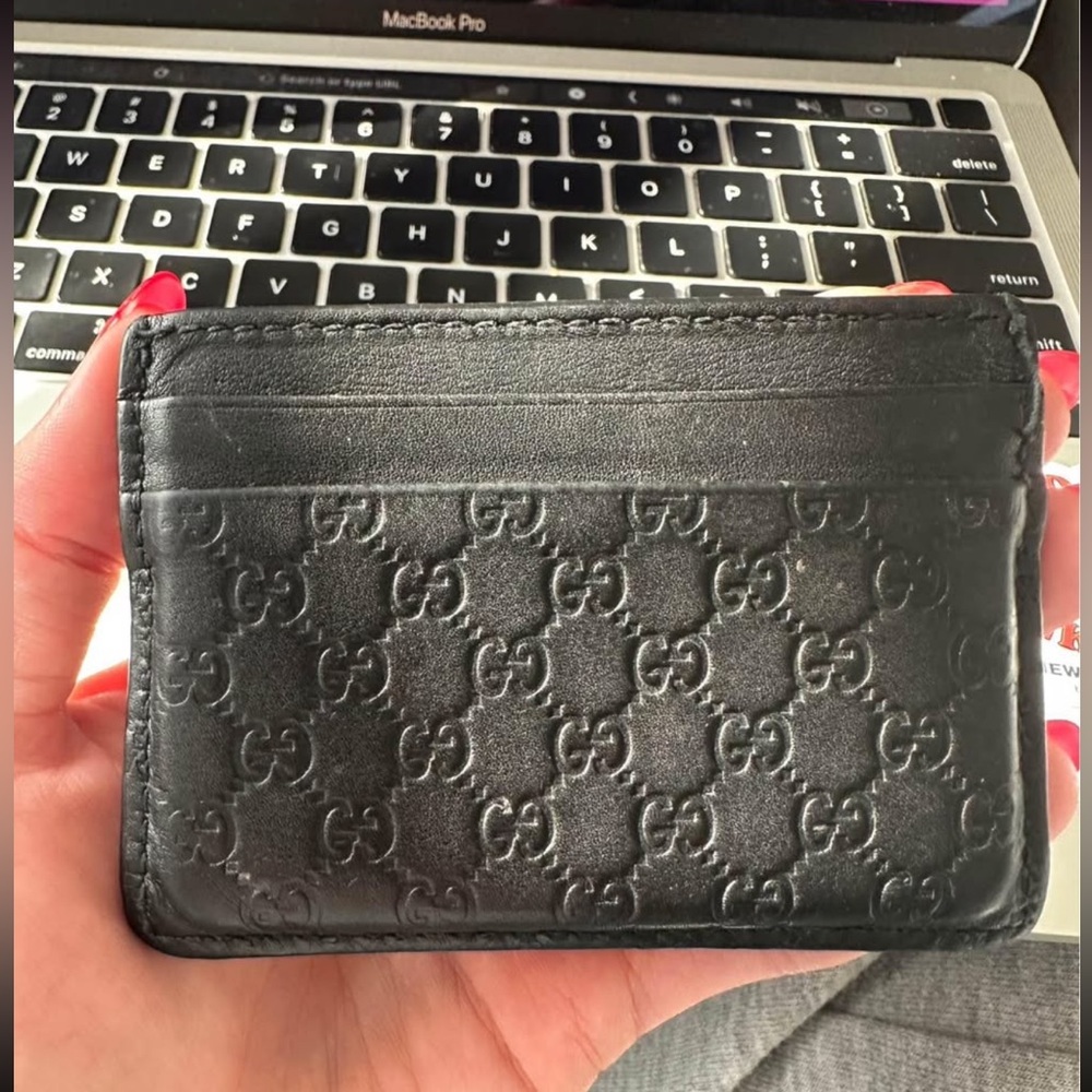 Gucci Black and Gray Card Holder - Picture 2 of 2